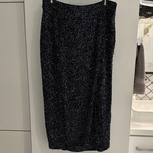 Elegant Black Sequin Skirt, NWT, size 8, TWP